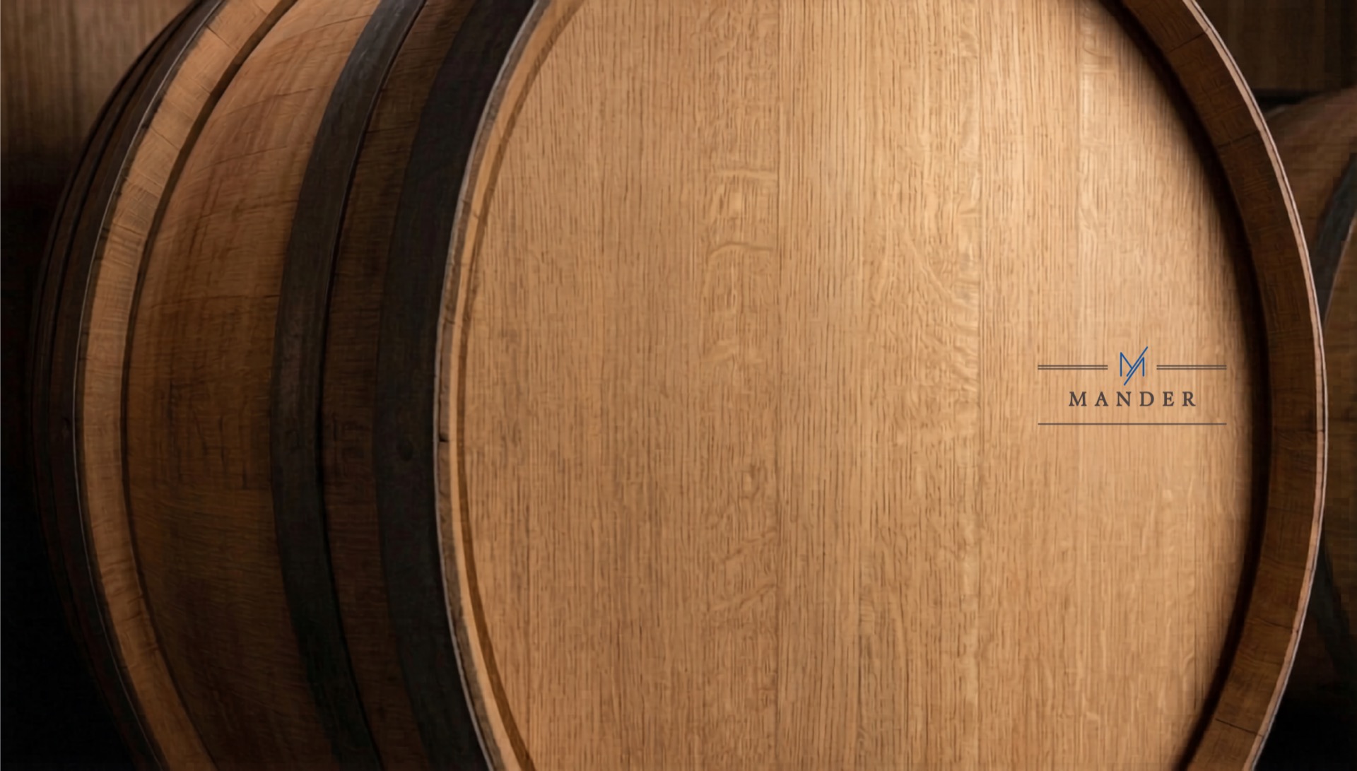 Mander barrels with M monogram in the cellar